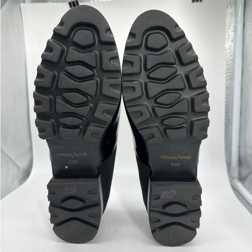 Donald Pliner Elee Lug Sole Platform Oxford Shoes Lace Up Black Leather Sz 8.5 - Picture 11 of 12